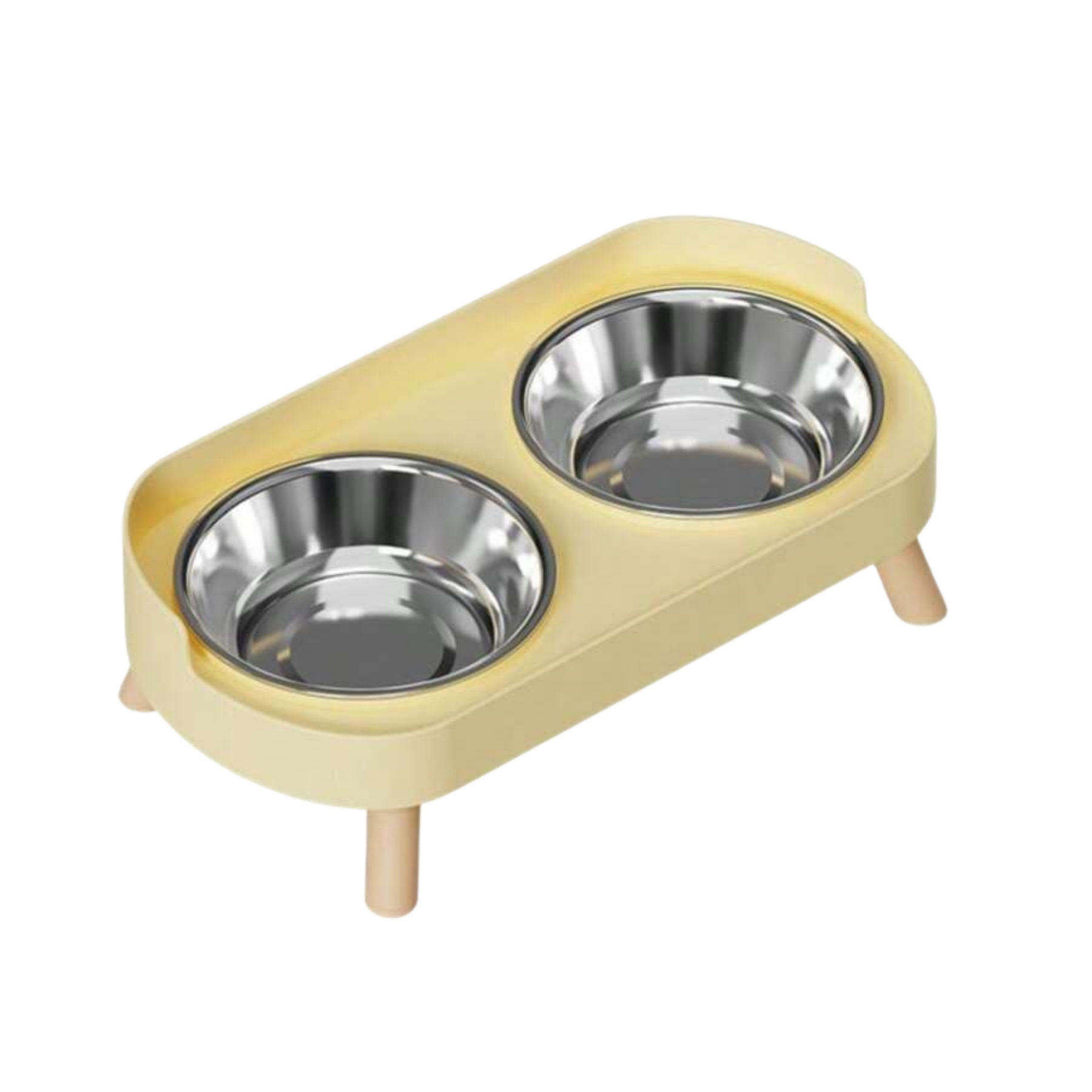 Elevated Double Pet Bowl Set With Stand Stainless Steel Food And Water Bowls