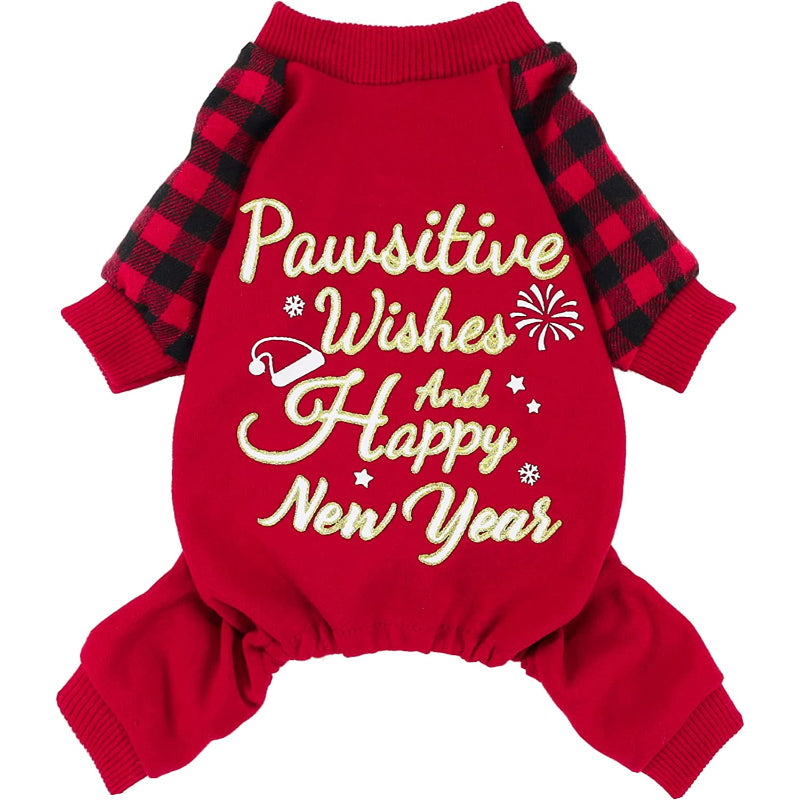 Midweight Velvet Dog Pajamas Thermal Pjs Puppy Clothes Stretchy Doggie Onesie Pet Shirt Cat Jammies Pink Medium-Paw Print Pad