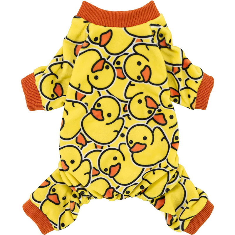 Dog Costume Lightweight Velvet Pajamas, Pet Clothes, Doggy Outfits Cat Jumpsuits-Paw Print Pad