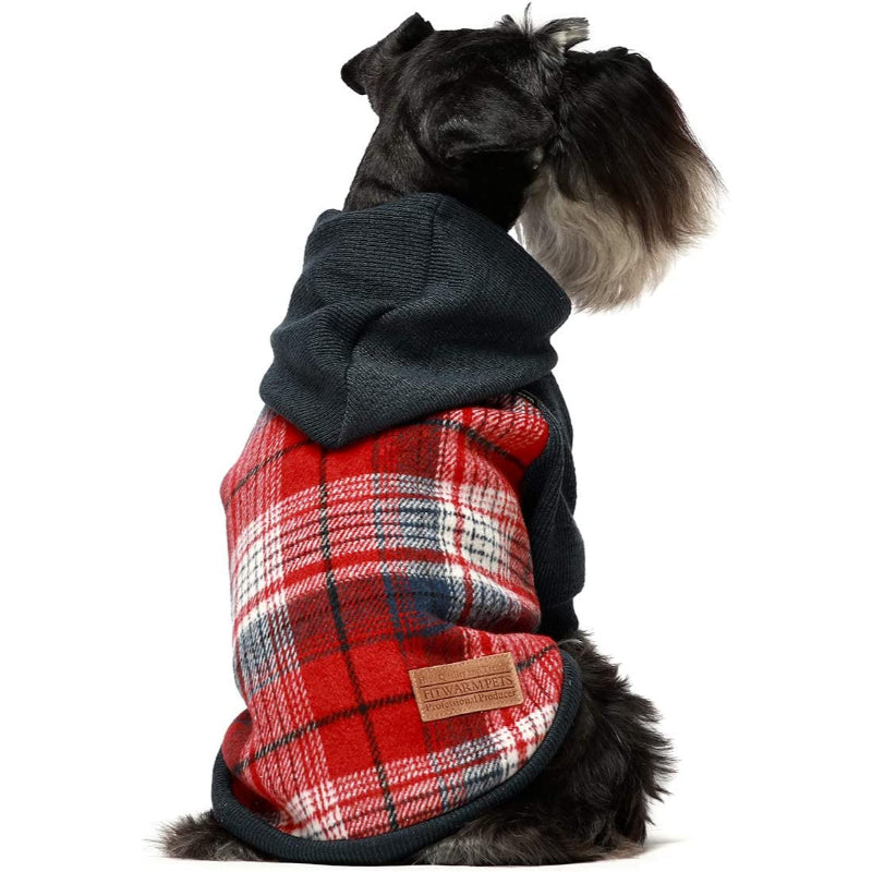 Knitted Pet Clothes Dog Sweater Hoodie Sweatshirts Pullover Cat Jackets White Small-Paw Print Pad