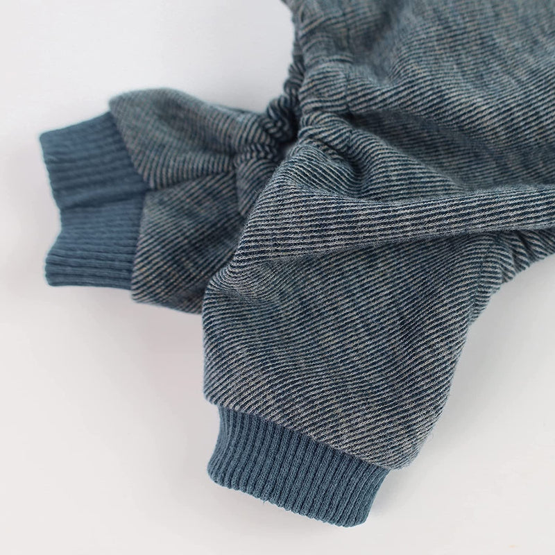 Midweight Velvet Dog Pajamas Thermal Pjs Puppy Clothes Stretchy Doggie Onesie Pet Shirt Cat Jammies Pink Medium-Paw Print Pad