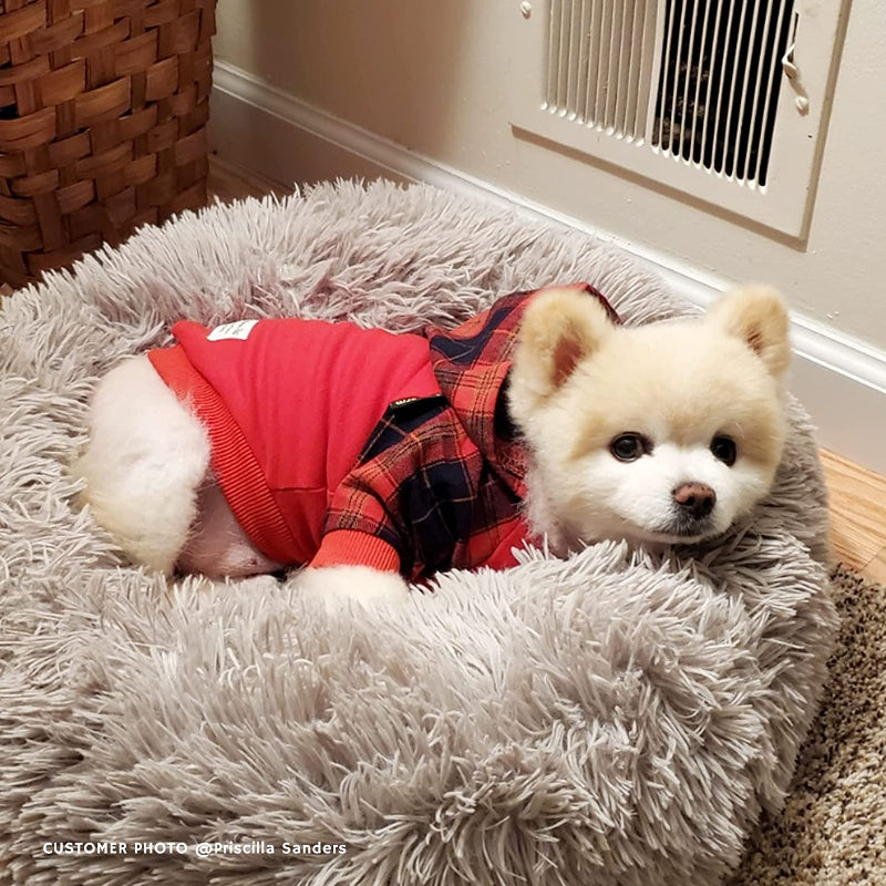 100% Cotton Girl Plaid Dog Clothes Lightweight Puppy Hoodie Pet Sweatshirt Doggie Hooded Outfits Cat Apparel-Paw Print Pad