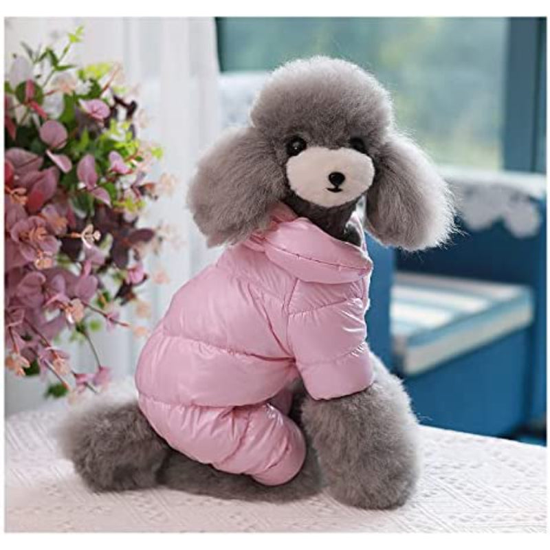 Winter Puppy Dog Coat Waterproof Pet Clothes Windproof Dog Snowsuit Warm Fleece Padded Winter Pet Clothes For Small Dogs-Paw Print Pad