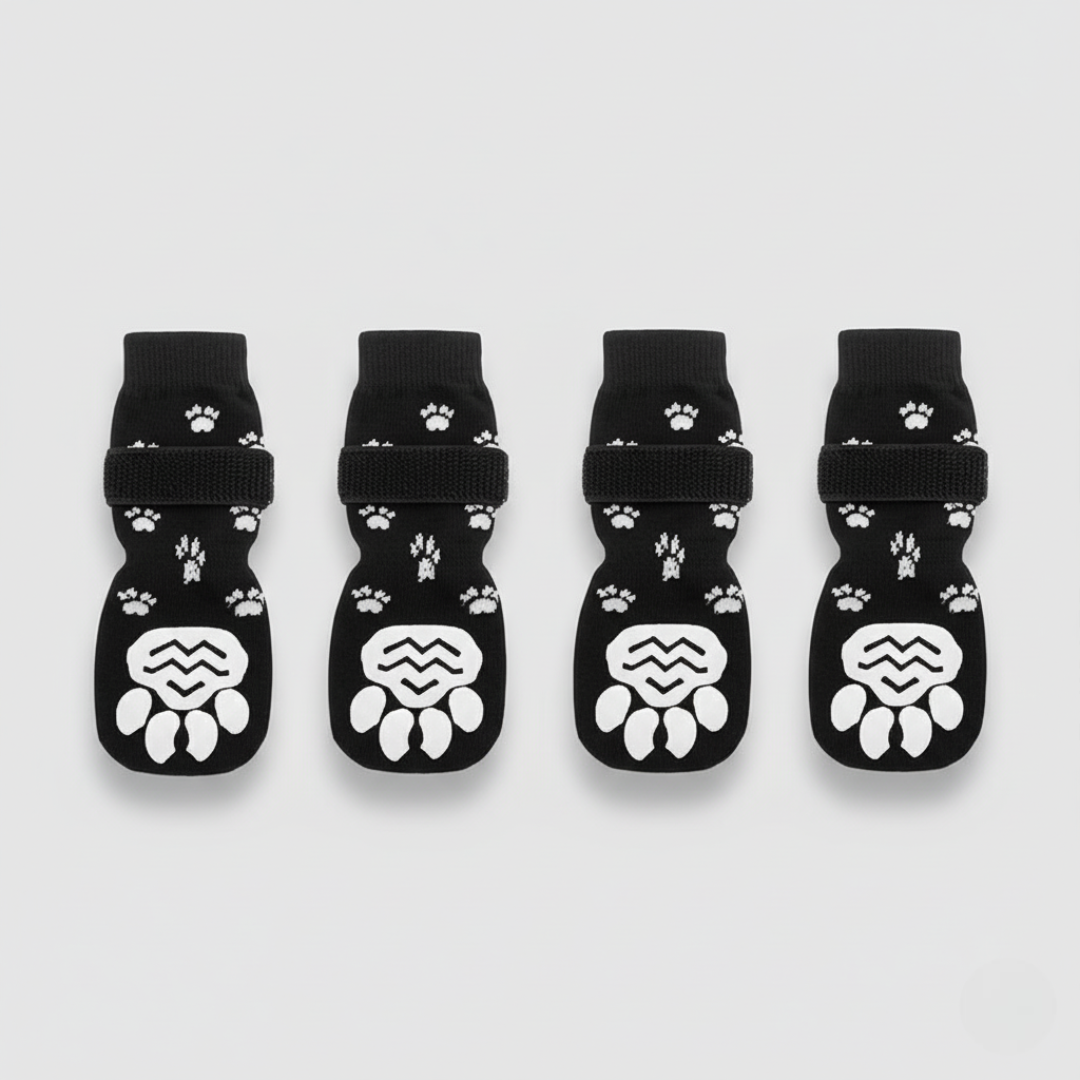 2 Pairs Of Non Slip Dog Socks With Waterproof Design