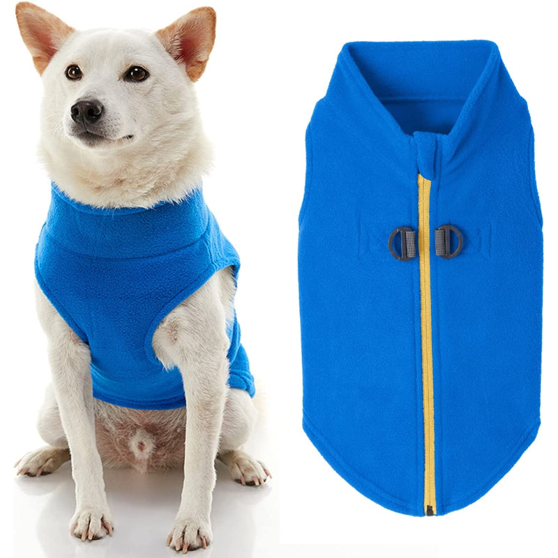 Zip Up Fleece Dog Sweater Winter Small Dog Sweater-Paw Print Pad