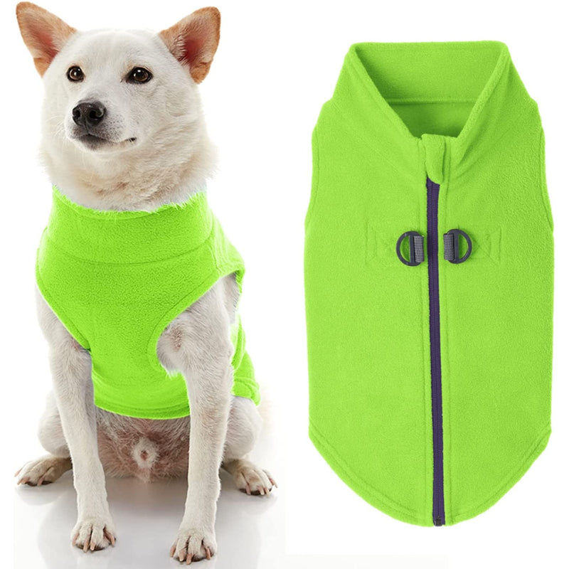 Zip Up Fleece Dog Sweater Winter Small Dog Sweater-Paw Print Pad