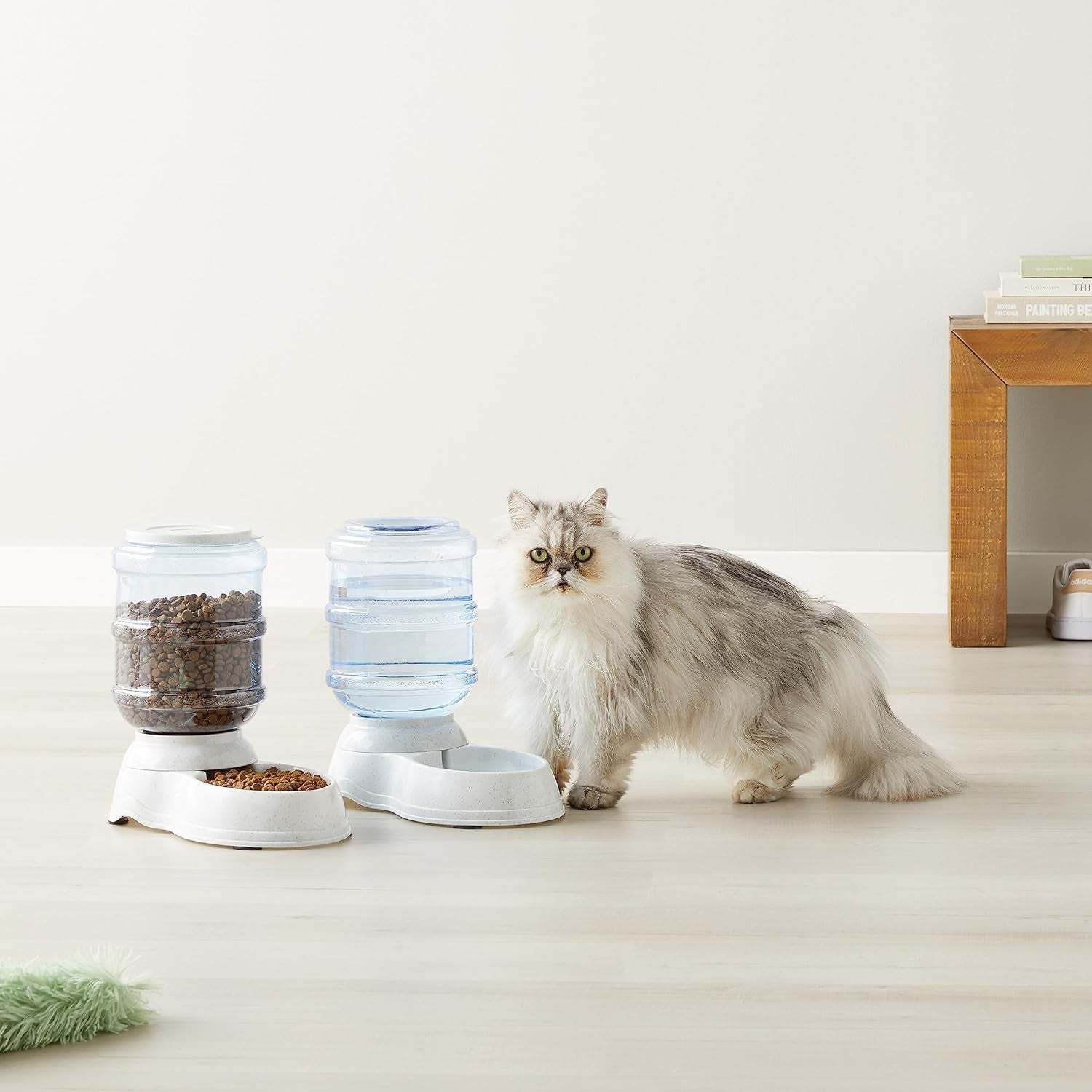 Gravity Pet Food Feeder For Dogs And Cats-Paw Print Pad