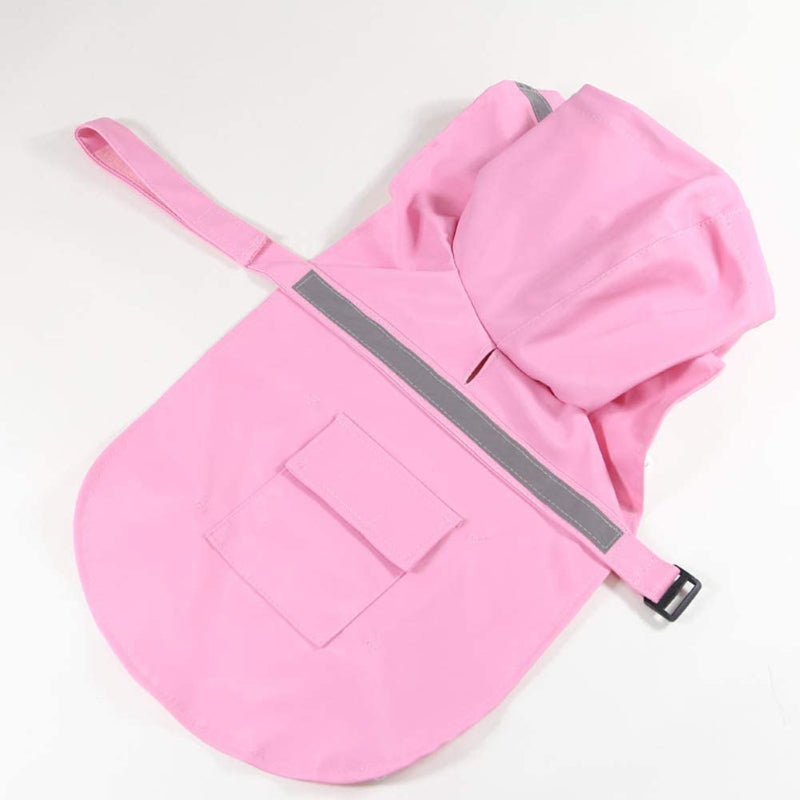 Dog Raincoats for Large Dogs with Reflective Strip Hoodie,Rain Poncho Jacket for Dogs-Paw Print Pad
