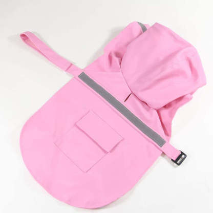 Dog Raincoats for Large Dogs with Reflective Strip Hoodie,Rain Poncho Jacket for Dogs-Paw Print Pad