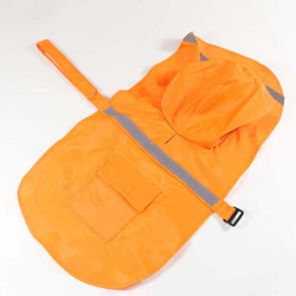 Dog Raincoats for Large Dogs with Reflective Strip Hoodie,Rain Poncho Jacket for Dogs-Paw Print Pad