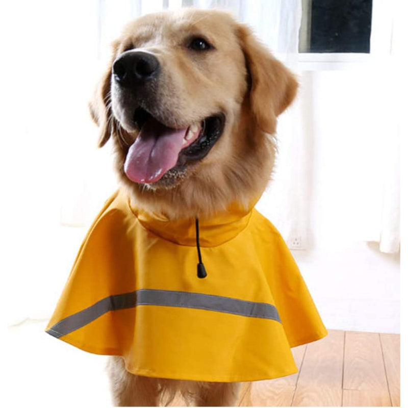 Dog Raincoats for Large Dogs with Reflective Strip Hoodie,Rain Poncho Jacket for Dogs-Paw Print Pad