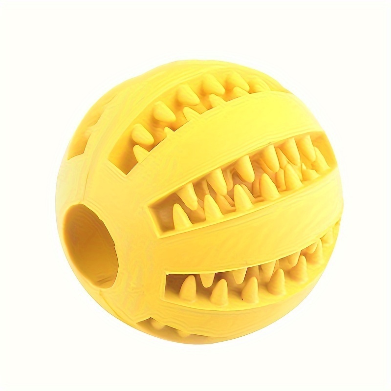 Interactive Dog Chew Ball With Treat Holder And Teeth Cleaning Design