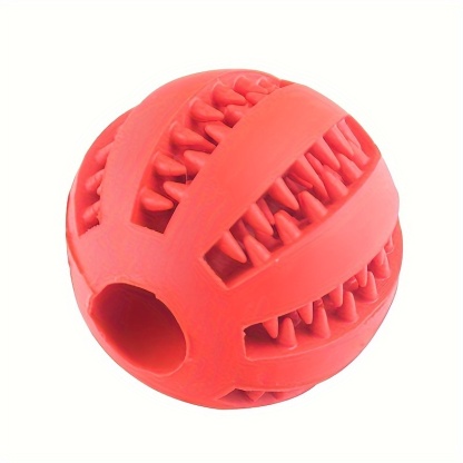 Interactive Dog Chew Ball With Treat Holder And Teeth Cleaning Design