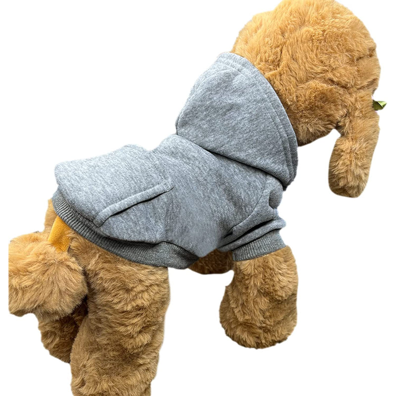 Winter Dog Hoodie Sweatshirts With Pockets Warm Dog Clothes For Small Dogs Chihuahua Coat Clothing Puppy Cat Costume-Paw Print Pad