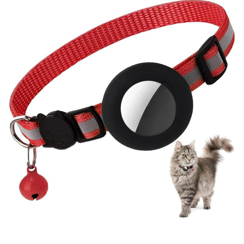 Kitten Collar With Breakaway Buckle And Airtag Holder-Paw Print Pad