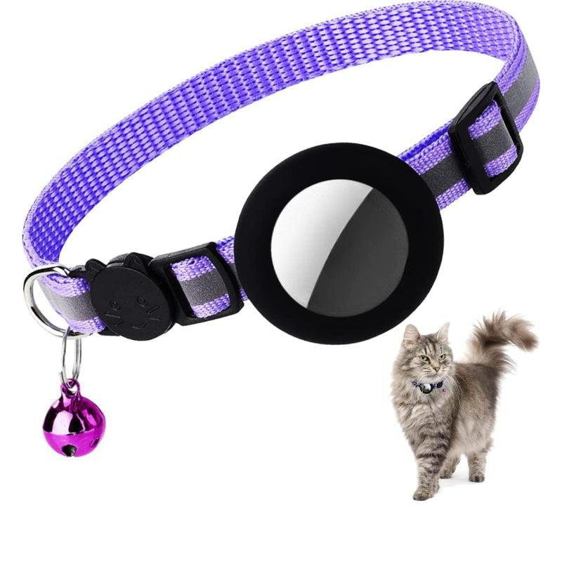 Kitten Collar With Breakaway Buckle And Airtag Holder-Paw Print Pad