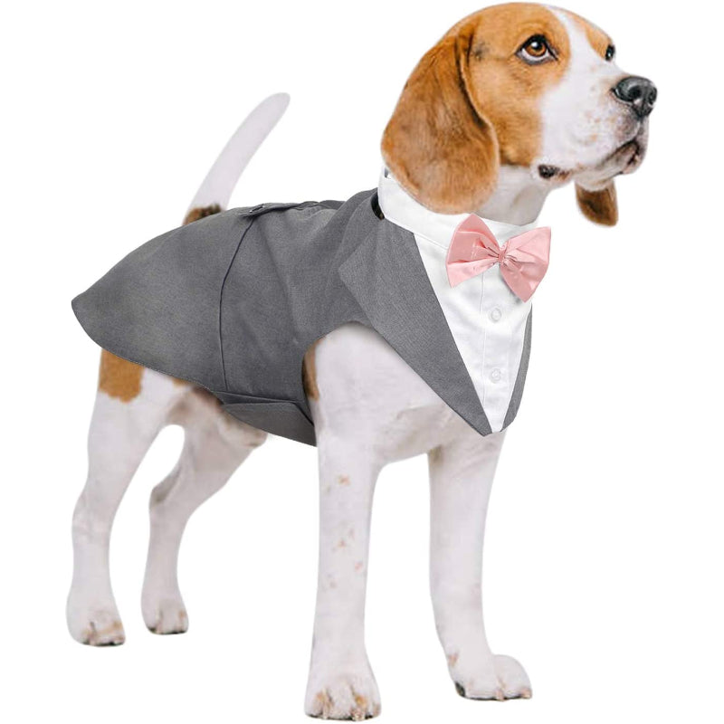 Dog Suit and Bandana Set, Dogs Tuxedo Wedding Party Suit-Paw Print Pad
