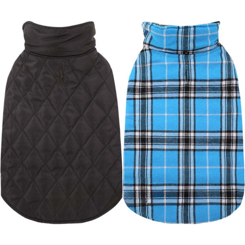 Warm Dog Coat, Reversible Dog Jacket Waterproof Dog Winter-Paw Print Pad