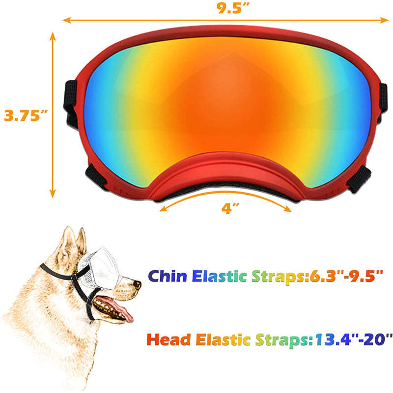Large Dog Sunglasses With Adjustable Strap, Windproof-Paw Print Pad