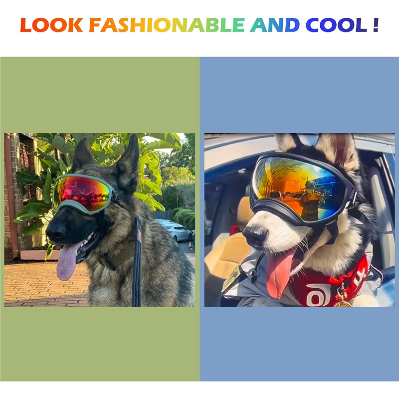 Large Dog Sunglasses With Adjustable Strap UV Protection-Paw Print Pad