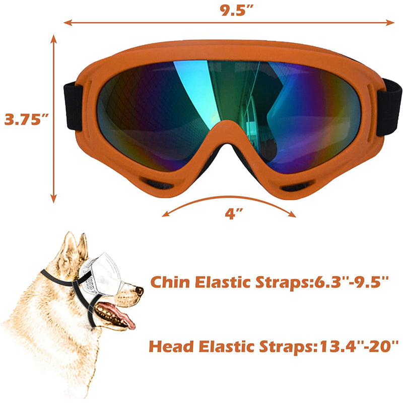 Large Dog Sunglasses With Adjustable Strap, Windproof-Paw Print Pad