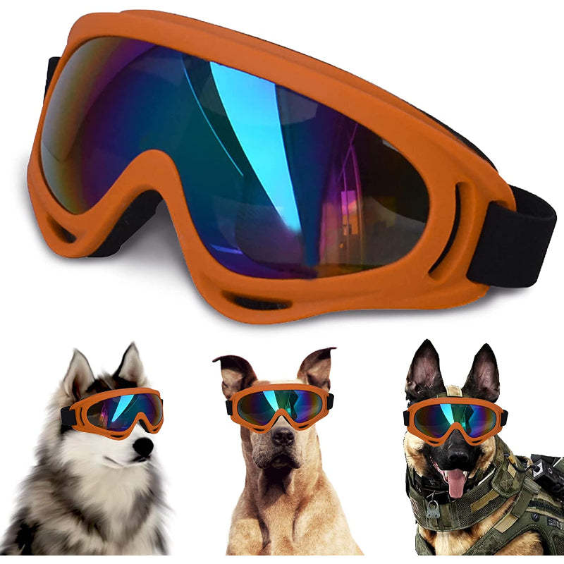 Large Dog Sunglasses With Adjustable Strap, Windproof-Paw Print Pad