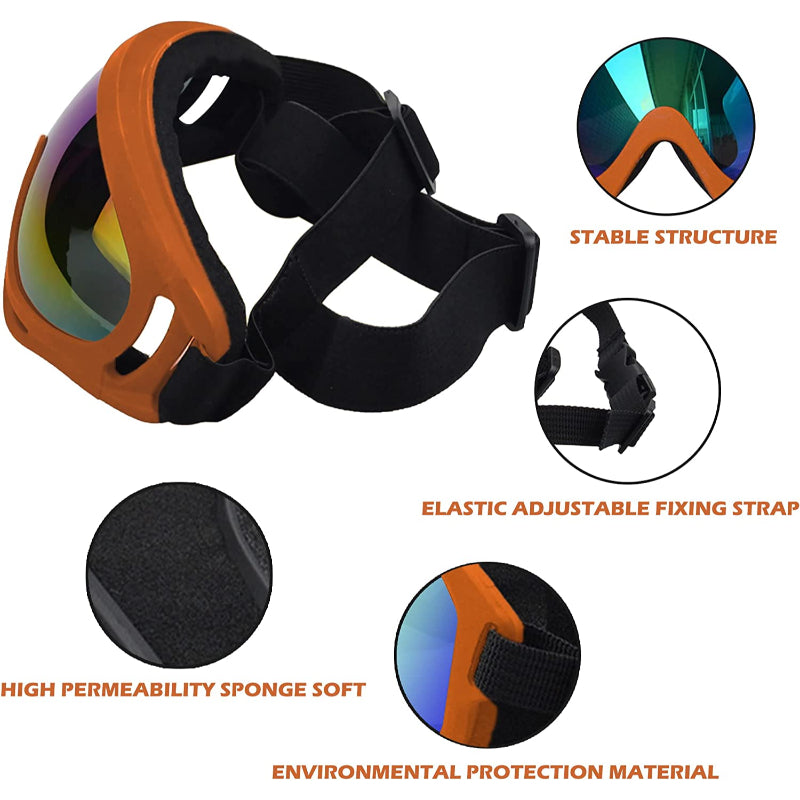 Large Dog Sunglasses With Adjustable Strap, Windproof-Paw Print Pad