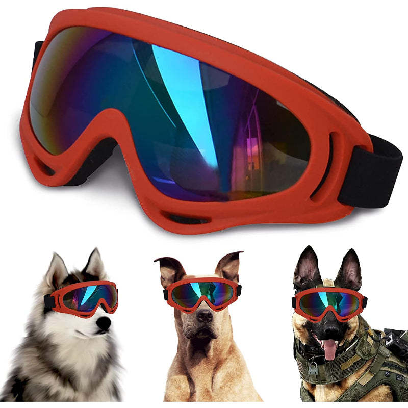 Large Dog Sunglasses With Adjustable Strap, Windproof-Paw Print Pad