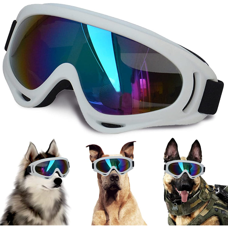 Large Dog Sunglasses With Adjustable Strap, Windproof-Paw Print Pad