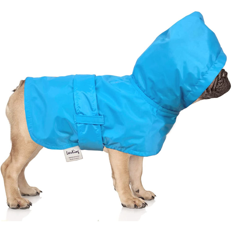 Dog Raincoat Hooded Leash Hole 10 Sizes, Waterproof Double Layer Dog rain Coat Jacket with Cotton Lining for Small Medium and Large Dog-Paw Print Pad