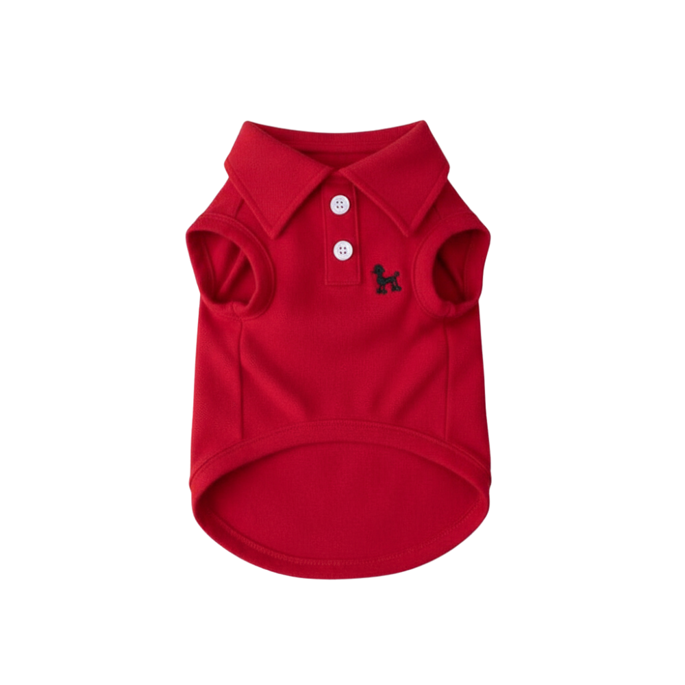 One Piece Solid Color Pet Polo Embroidered Shirt For Spring And Summer Vest