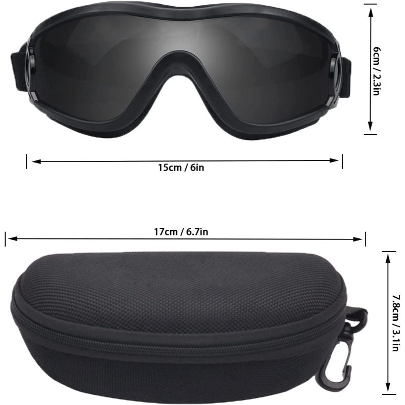 Dog Sunglasses Pet Goggles Adjustable Strap Snow Beach-Paw Print Pad