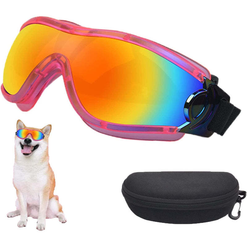 Dog Sunglasses Pet Goggles Adjustable Strap Snow Beach-Paw Print Pad