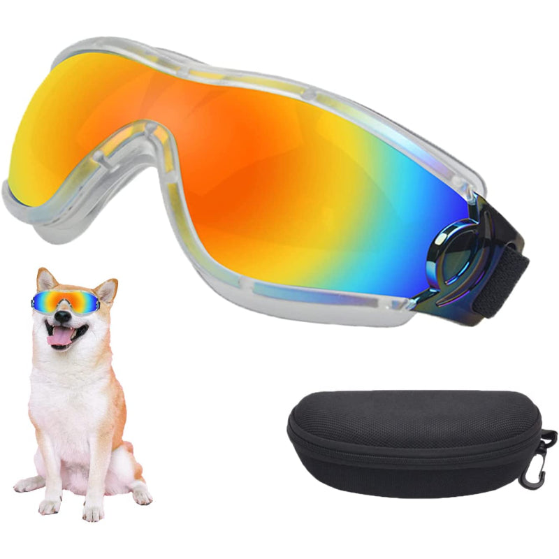 Dog Sunglasses Pet Goggles Adjustable Strap Snow Beach-Paw Print Pad