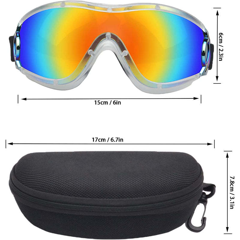 Dog Sunglasses Pet Goggles Adjustable Strap Snow Beach-Paw Print Pad