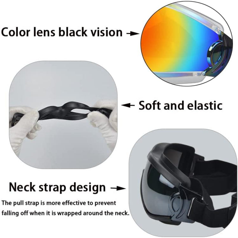 Dog Sunglasses Pet Goggles Adjustable Strap Snow Beach-Paw Print Pad