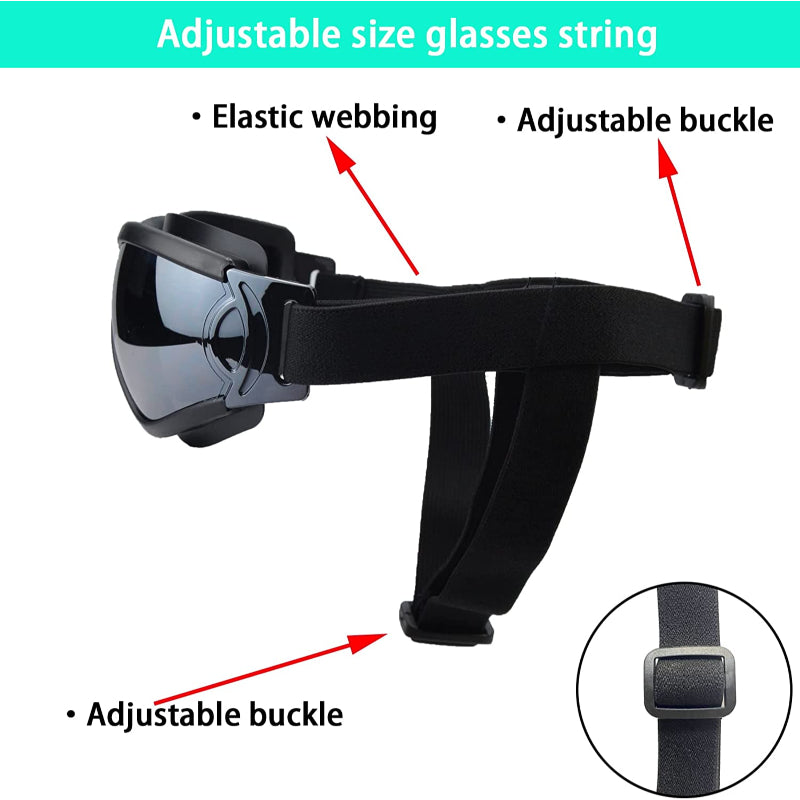Dog Sunglasses Pet Goggles Adjustable Strap Snow Beach-Paw Print Pad