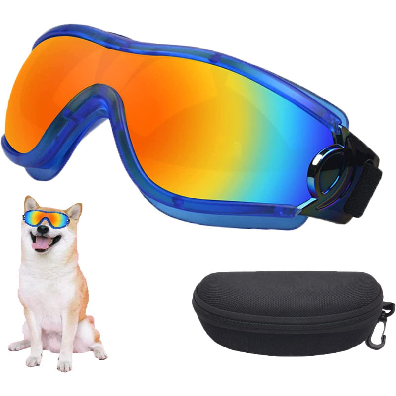 Dog Sunglasses Pet Goggles Adjustable Strap Snow Beach-Paw Print Pad