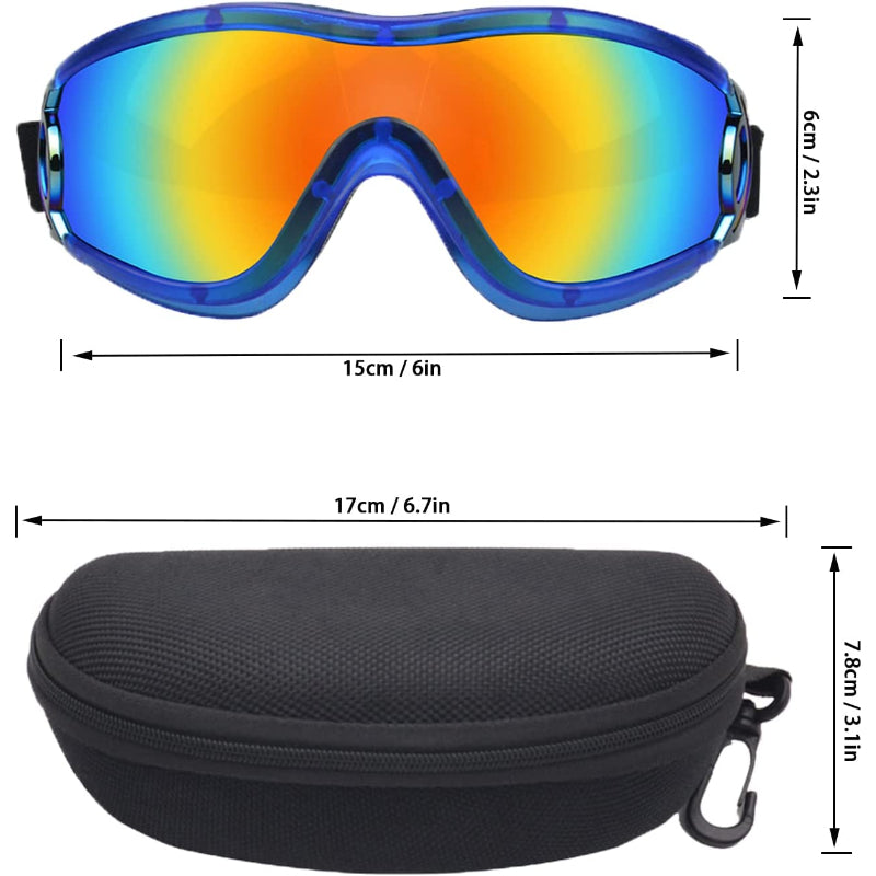 Dog Sunglasses Pet Goggles Adjustable Strap Snow Beach-Paw Print Pad