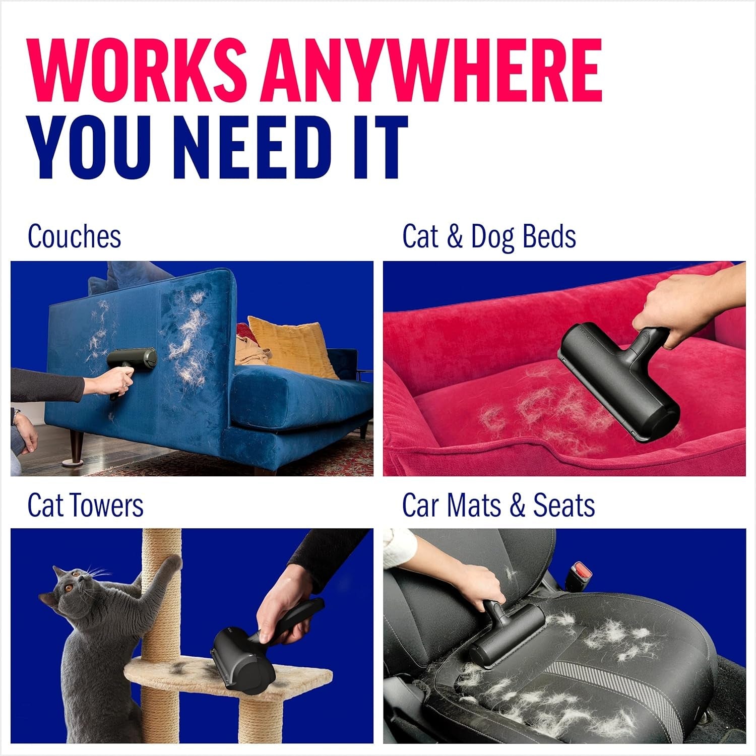 Multi Surface Pet Reusable Lint Roller And Remover-Paw Print Pad