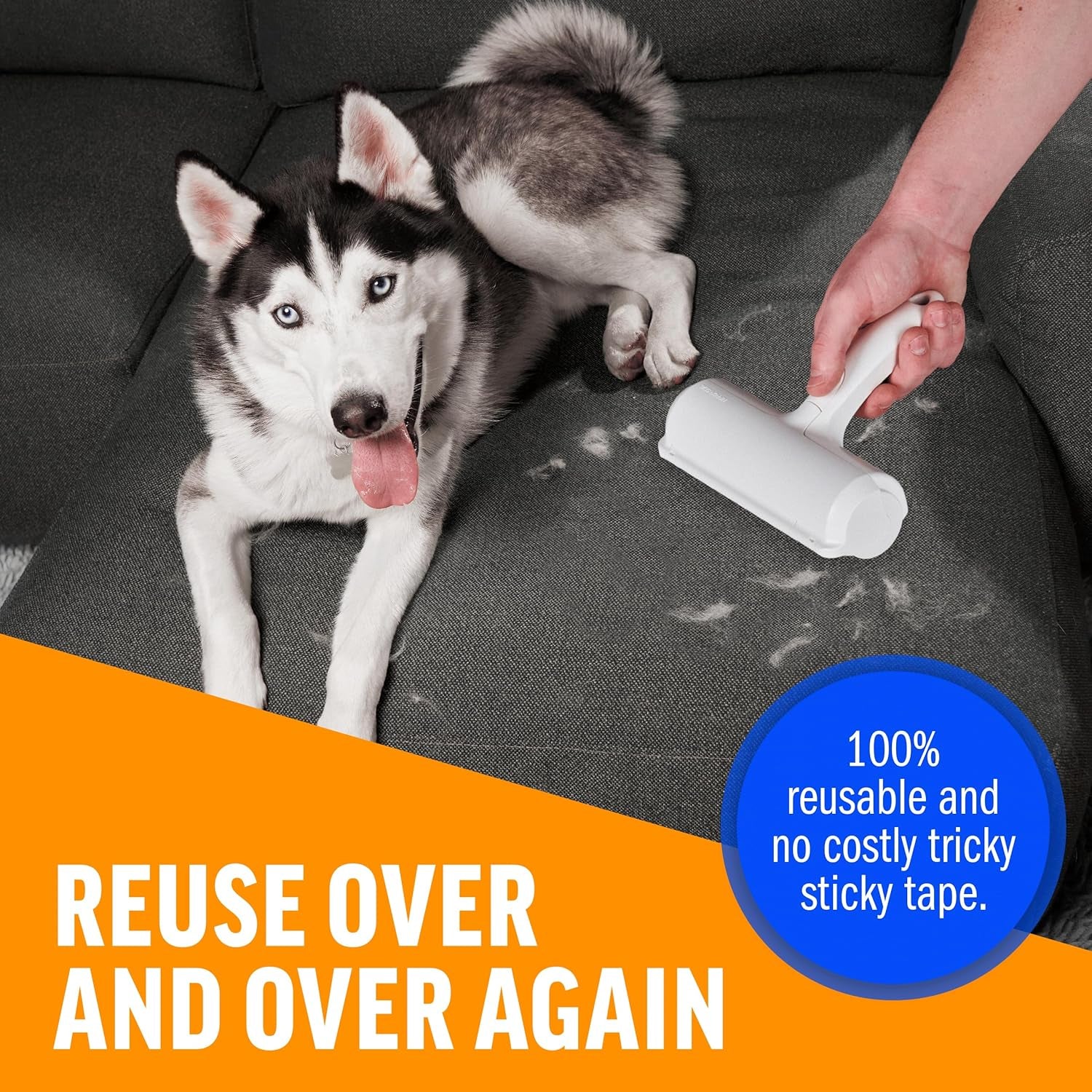 Multi Surface Pet Reusable Lint Roller And Remover-Paw Print Pad