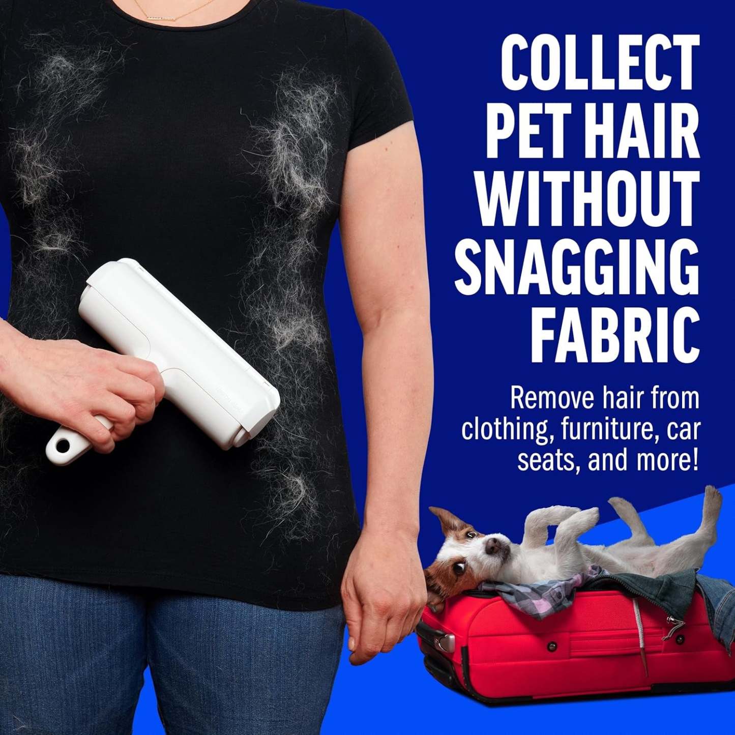 Multi Surface Pet Reusable Lint Roller And Remover-Paw Print Pad