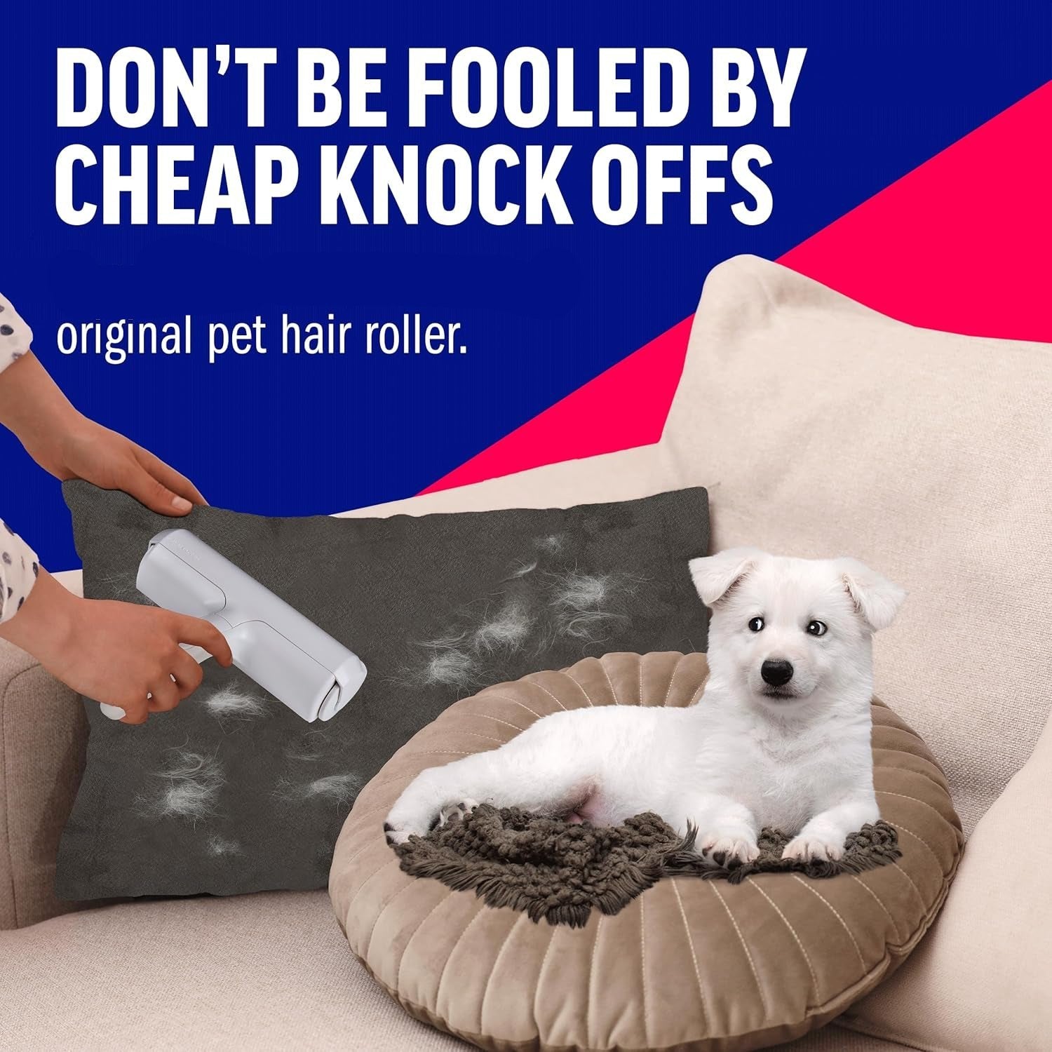 Multi Surface Pet Reusable Lint Roller And Remover-Paw Print Pad