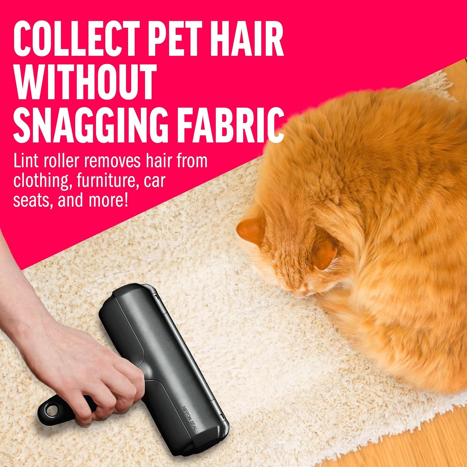 Multi Surface Pet Reusable Lint Roller And Remover-Paw Print Pad