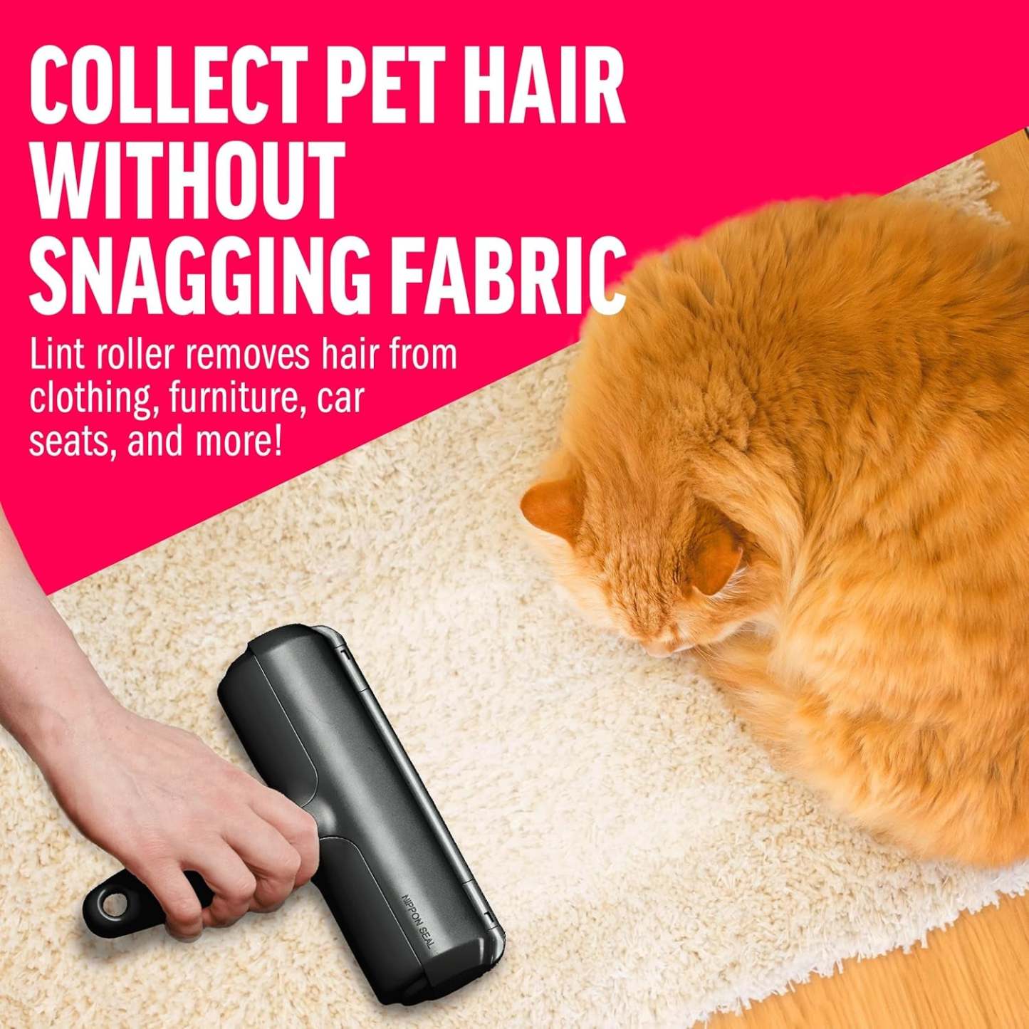 Multi Surface Pet Reusable Lint Roller And Remover-Paw Print Pad
