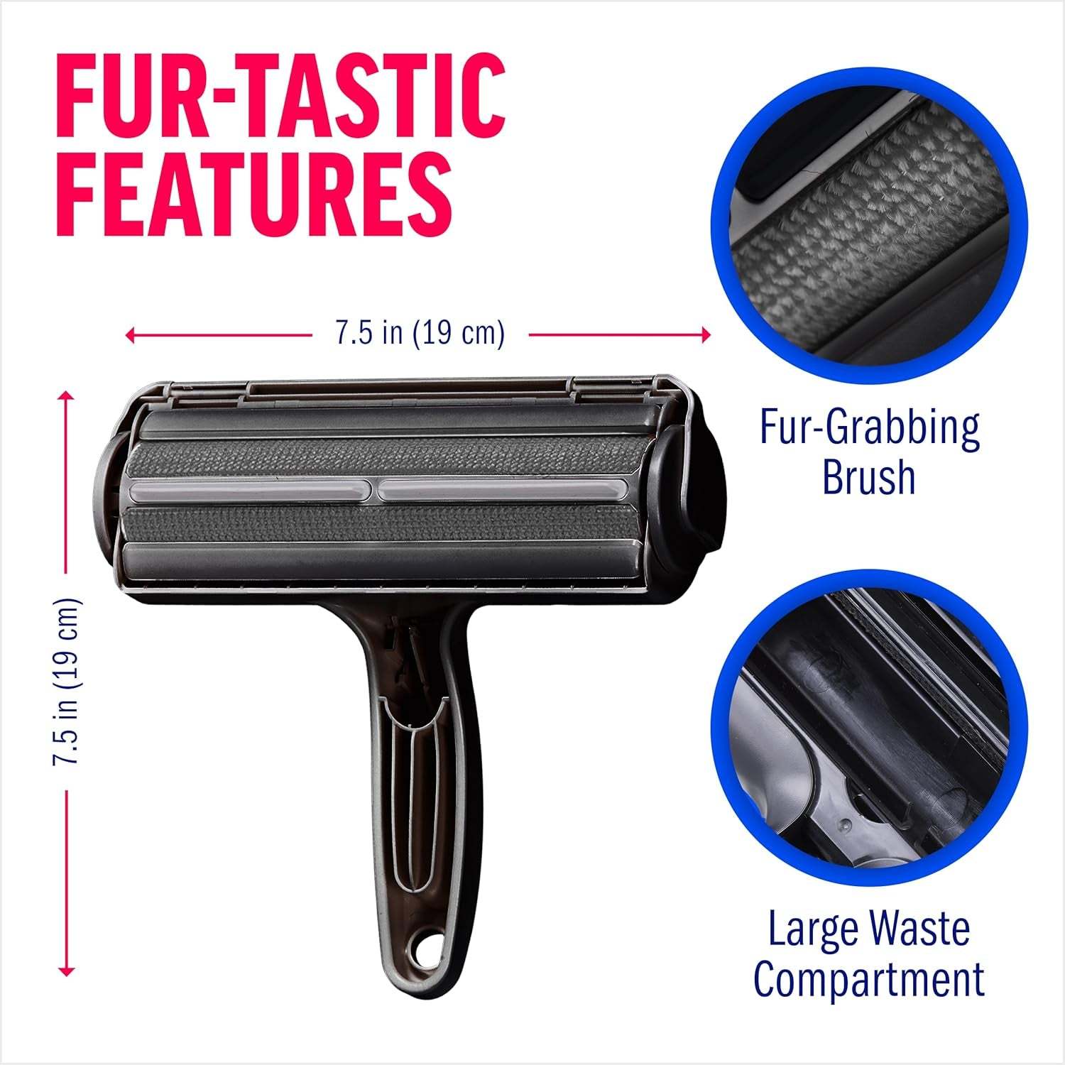 Multi Surface Pet Reusable Lint Roller And Remover-Paw Print Pad