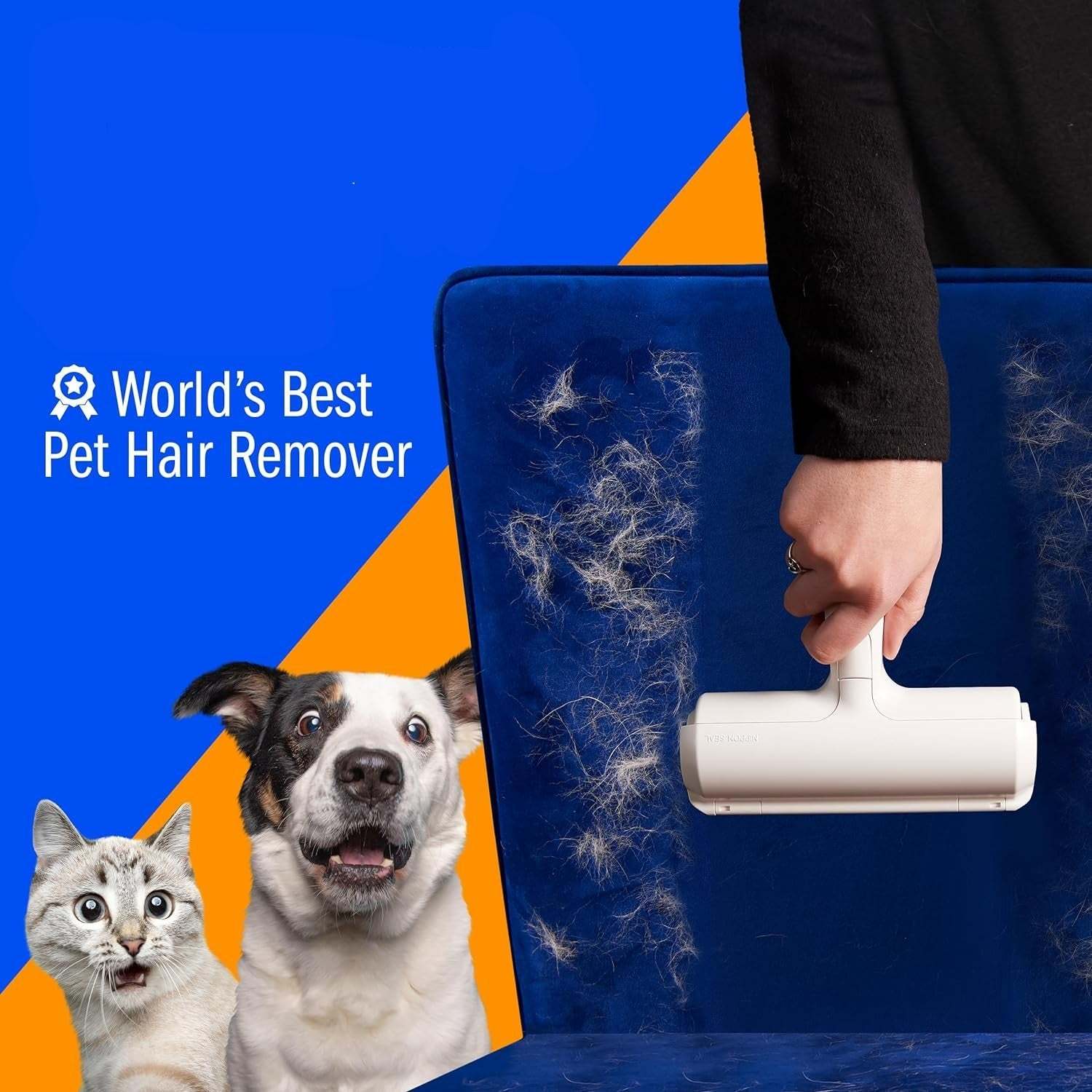 Multi Surface Pet Reusable Lint Roller And Remover-Paw Print Pad