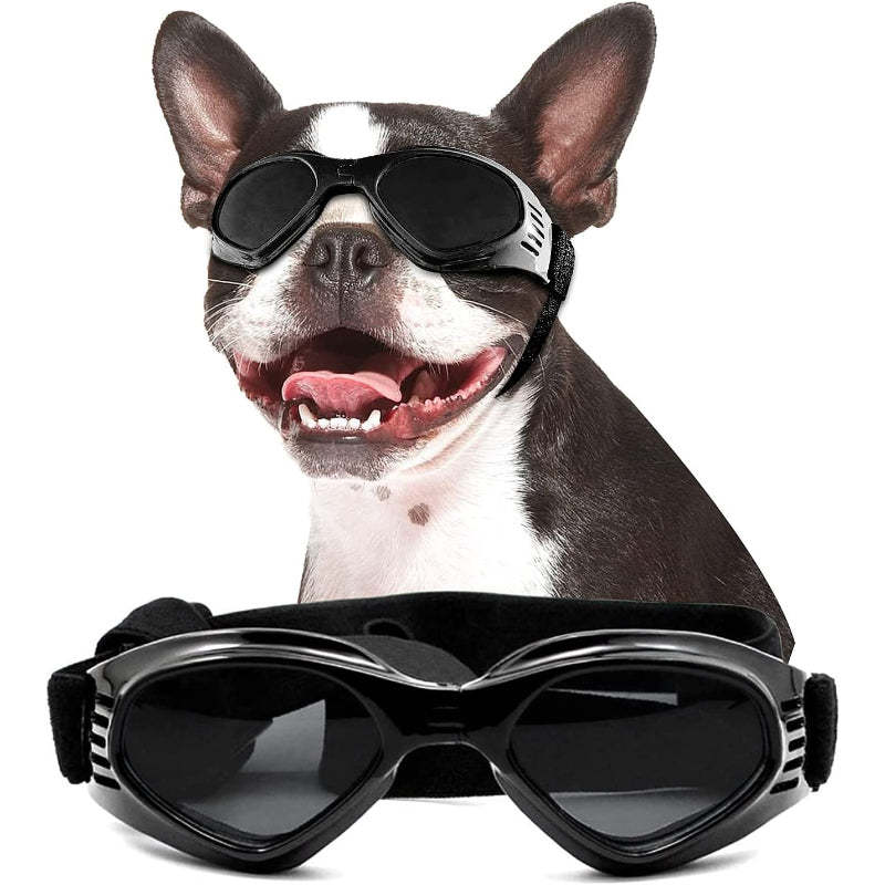 Dog Glasses Medium Adjustable Bulldog Windproof Motorcycle-Paw Print Pad