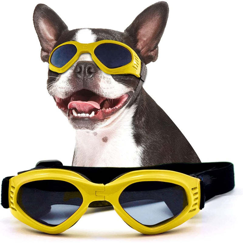 Dog Glasses Medium Adjustable Bulldog Windproof Motorcycle-Paw Print Pad