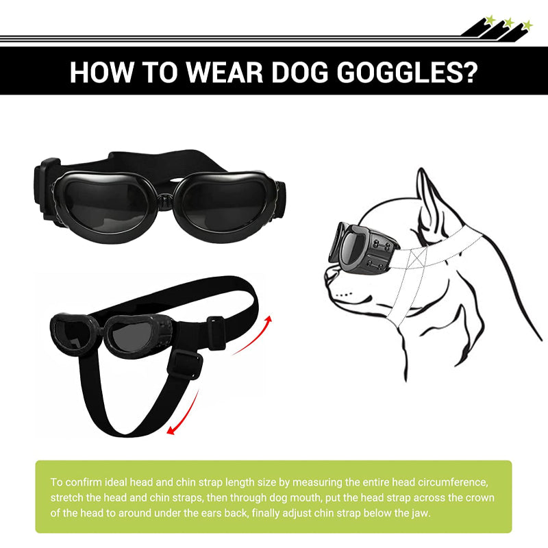 Small Dog Goggles UV Protection Adjustable Clear Doggy Sunglasses Helmet Easy Wear Windproof Motorcycle Puppy Glasses-Paw Print Pad